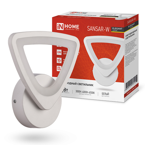 Светильник бра LED 15Вт 3000-6500К ELEGANT SANSAR-W белый IN HOME