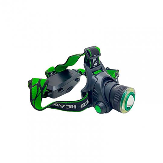 Фонарь налобный аккум GL-107-H70, zoom 1 COB, шнур microUSB