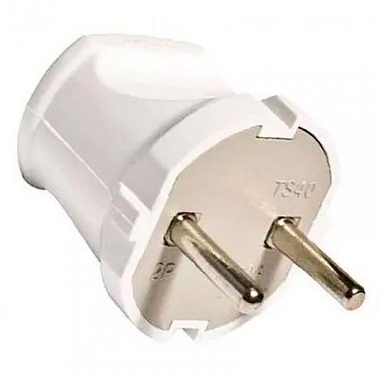 Вилка Tango 10А б/з прямая белая