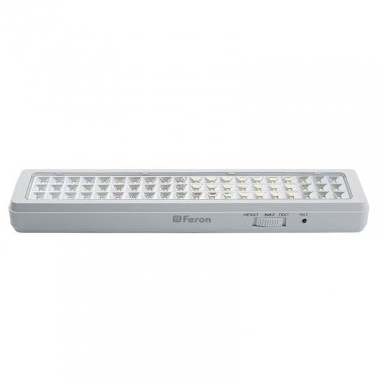 Светильник с/д Feron EM112 накладной, аварийный 60LED 4W 348*38*39