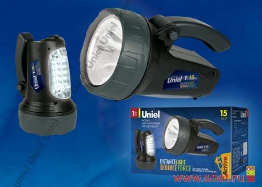 Фонарь Uniel S-LD017-BA 1+15LED аккум. (220V/12V)