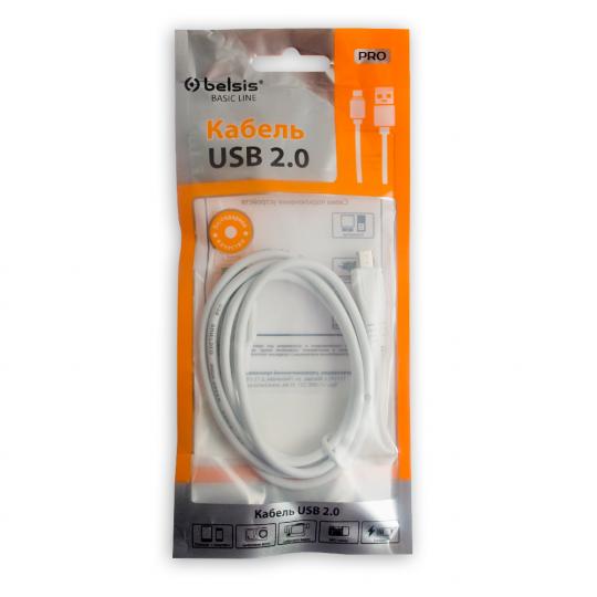 Кабель мультимедийный USB2.0-MicroUSB 1м белый Belsis