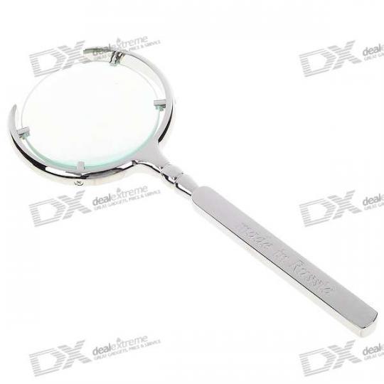 Лупа Ф70мм Magnifier с ручкой , серебро