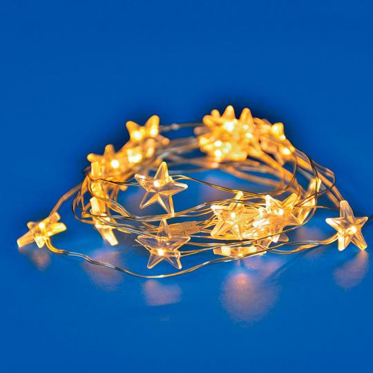 Гирлянда Uniel, свет теплый белый, нить, без контр., 2*AA, 