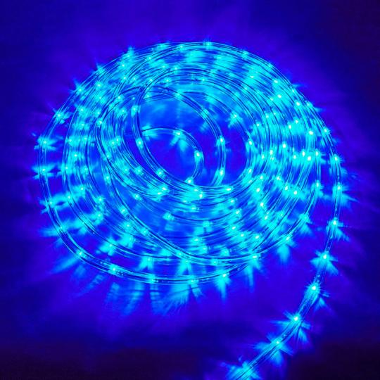 Дюралайт Uniel, 2W, свет синий, 8 режимов, с контр., 190LED, 8м. IP44