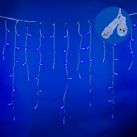 Гирлянда Uniel, свет синий, мерцание бахрома, 2м, 100LED, IP44