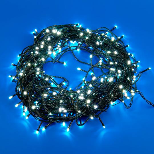 Гирлянда Uniel, свет белый, нить, c контр., 500LED, 50м. зел. провод ULD-S5000-500-DGA WHITE