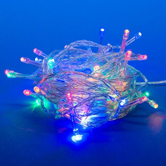 Гирлянда Uniel, свет мульти, нить, c контр., 50LED, 5м. прозр. провод