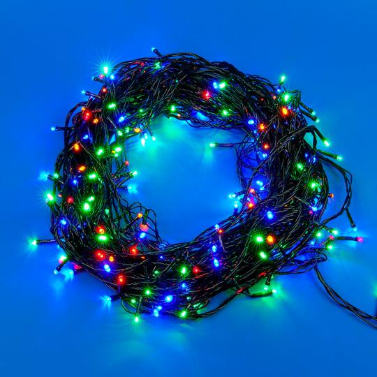 Гирлянда Uniel, свет мульти, нить, c контр.,1000LED, 100м. зел. провод