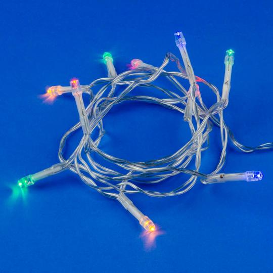 Гирлянда Uniel, свет мульти, нить, без контр., 2*АА, 10LED, 1,5м. 