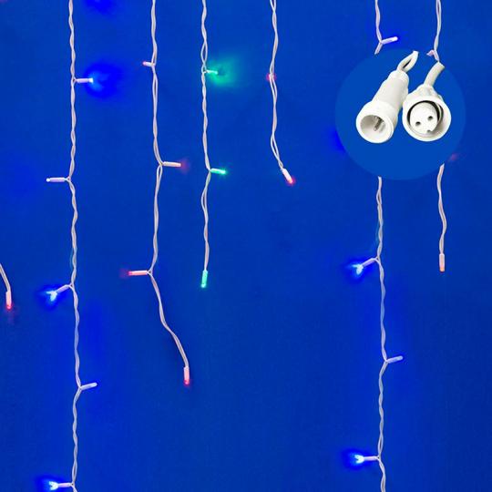 Гирлянда Uniel, каучук, свет мульти, бахрома, 3м, 200LED, провод белый IP67 ULD-B3010-200-SWK MULTI