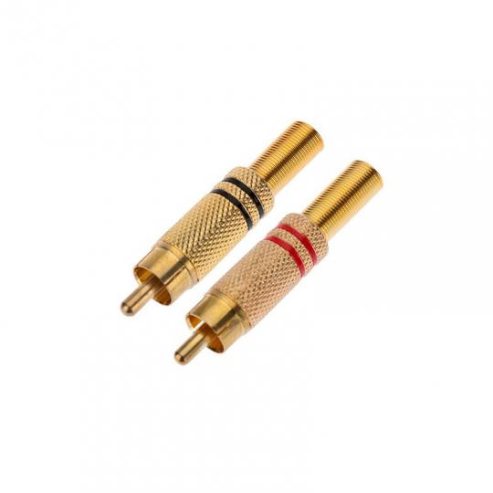 Штекер тюльпан метал. FD-1511G GOLD (пайка)